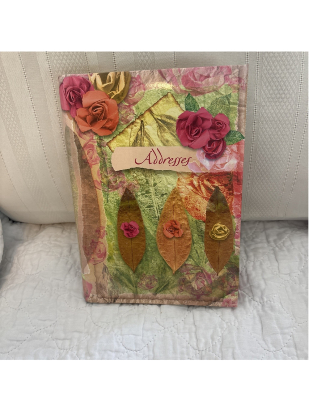 Address Book With Floral Cover & Back With Tabbed Dividers